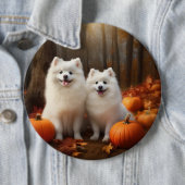 アメリカンエスキモパピー秋デライトカボチャ 缶バッジ (インサイチュ)