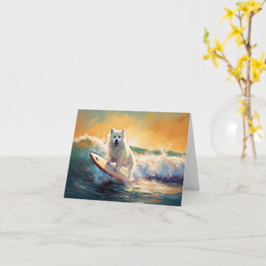 アメリカンエスキモビーチサーフィン絵画ズ カード (黄色い花)
