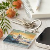 アメリカンエスキモビーチサーフィン絵画ズ キーホルダー (正面右)