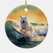 アメリカンエスキモビーチサーフィン絵画ズ セラミックオーナメント (裏面)