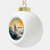 アメリカンエスキモビーチサーフィン絵画ズ セラミックボールオーナメント (右)