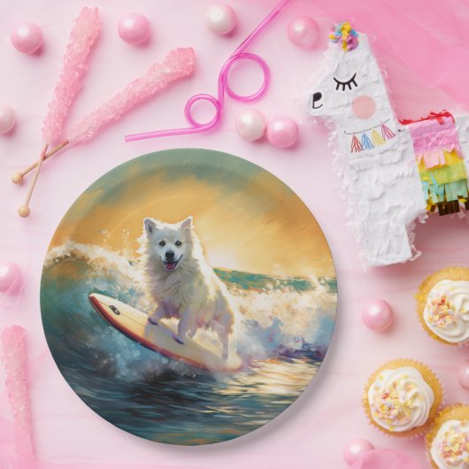 アメリカンエスキモビーチサーフィン絵画ズ ペーパープレート (パーティー)