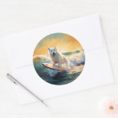 アメリカンエスキモビーチサーフィン絵画ズ ラウンドシール (封筒)
