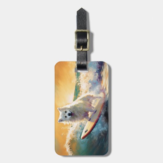 アメリカンエスキモビーチサーフィン絵画ズ ラゲッジタグ (正面縦)