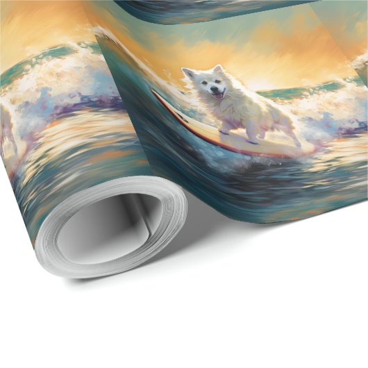 アメリカンエスキモビーチサーフィン絵画ズ ラッピングペーパー (ロールコーナー)