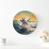 アメリカンエスキモビーチサーフィン絵画ズ ラージ壁時計 (ホーム)