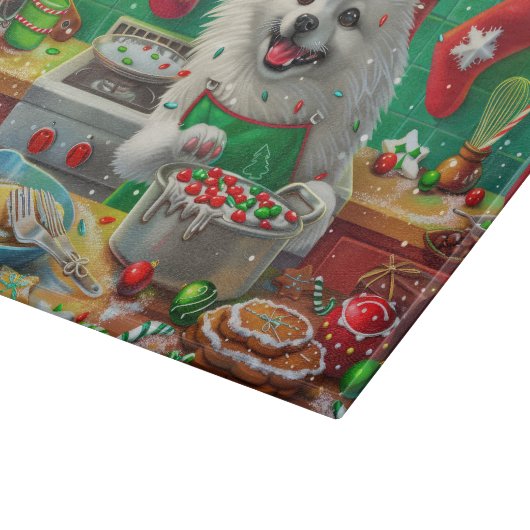 アメリカンエスキモホリデーベーキング:フェスティバルクリスマス カッティングボード (角)