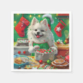 アメリカンエスキモホリデーベーキング:フェスティバルクリスマス スタンダードカクテルナプキン (正面)