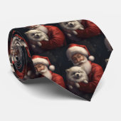 アメリカンエスキモーとサンタクロースフェスティバルクリスマス ネクタイ (ロール)