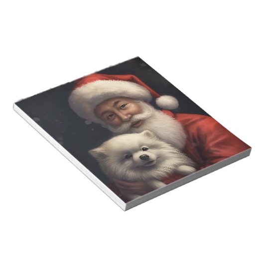 アメリカンエスキモーとサンタクロースフェスティバルクリスマス ノートパッド (アングル)