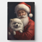 アメリカンエスキモーとサンタクロースフェスティバルクリスマス フォトプラーク (正面)