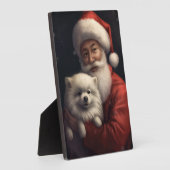 アメリカンエスキモーとサンタクロースフェスティバルクリスマス フォトプラーク (側面)