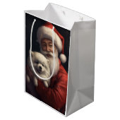 アメリカンエスキモーとサンタクロースフェスティバルクリスマス ミディアムペーパーバッグ (裏面アングル)