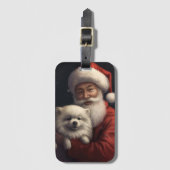 アメリカンエスキモーとサンタクロースフェスティバルクリスマス ラゲッジタグ (正面縦)