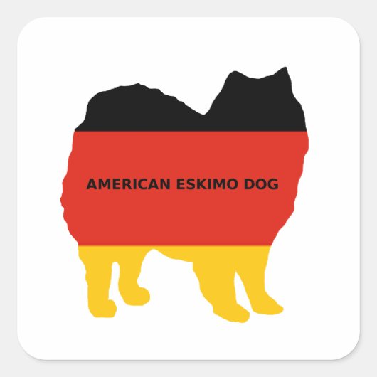 アメリカンエスキモー国旗のサイロ スクエアシール (正面)