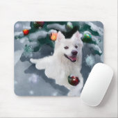 アメリカンエスキモー犬のクリスマス マウスパッド (マウス)