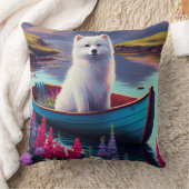 アメリカンエスキモー犬のパドル：風光明媚な冒険 クッション (ブランケット)