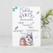 アメリカンエスキモー犬の誕生日パーティー 招待状 (スタンド正面)