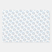 アメリカンエスキモー絵を描エスキワンの可愛い犬のアート ラッピングペーパーシート (正面2)