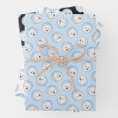 アメリカンエスキモー絵を描エスキワンの可愛い犬のアート ラッピングペーパーシート (インサイチュ)