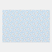 アメリカンエスキモー絵を描エスキワンの可愛い犬のアート ラッピングペーパーシート (正面)