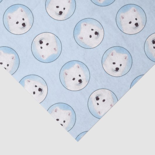 アメリカンエスキモー絵を描エスキワンの可愛い犬のアート 薄葉紙 (詳細)