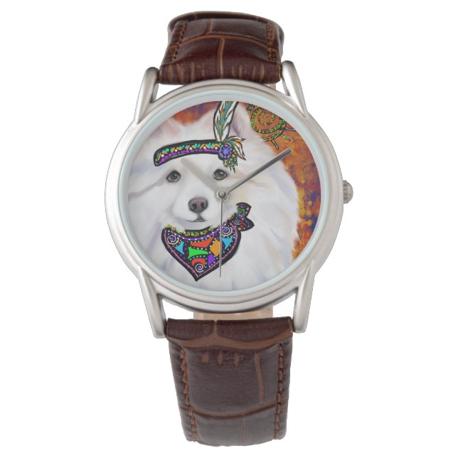 アメリカンエスキモー・ドッグ 腕時計 (正面)