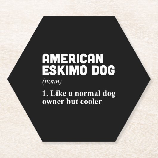 アメリカンエスキモ犬のオーナー ペーパーコースター (正面)