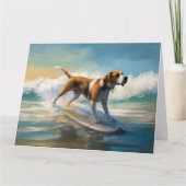 アメリカンエングリホクハウンドビーチ絵画サーフィン カード (正面)