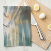 アメリカンエングリホクハウンドビーチ絵画サーフィン キッチンタオル (四つ折り)