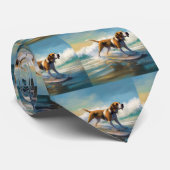 アメリカンエングリホクハウンドビーチ絵画サーフィン ネクタイ (ロール)