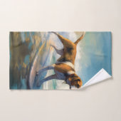 アメリカンエングリホクハウンドビーチ絵画サーフィン バスタオルセット (ハンドタオル)
