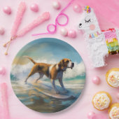 アメリカンエングリホクハウンドビーチ絵画サーフィン ペーパープレート (パーティー)