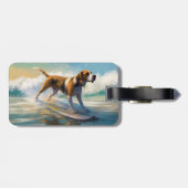 アメリカンエングリホクハウンドビーチ絵画サーフィン ラゲッジタグ (裏面横)