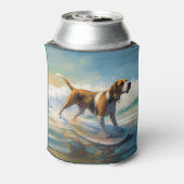 アメリカンエングリホクハウンドビーチ絵画サーフィン 缶クーラー (缶裏面)
