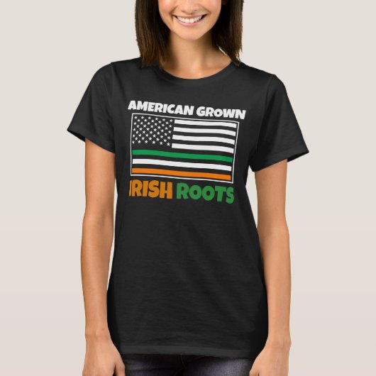 アメリカンオレンジアイリッシュルーツ国旗St pattys dayパー Tシャツ (正面)