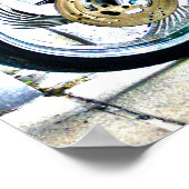 アメリカンオートバイアウトサイドカフェHDRポスター ポスター (角)