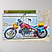 アメリカンオートバイアウトサイドカフェHDRポスター ポスター (正面)