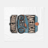 アメリカンオートバイヴィンテージ フリースブランケット (正面(横))