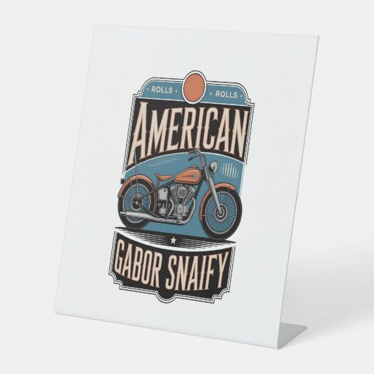 アメリカンオートバイヴィンテージ 台座サイン (正面)