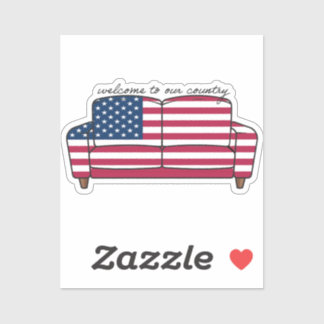アメリカンカウチステッカー 2x2 シール