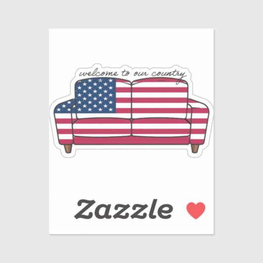 アメリカンカウチステッカー 2x2 シール (シート)