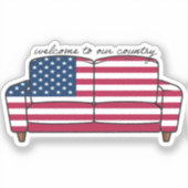 アメリカンカウチステッカー 2x2 シール (正面)