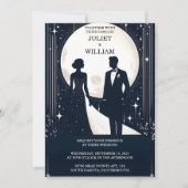 アメリカンカジュアル 大人 タキシード 黒ネクタイ 結婚式 招待状 (正面)