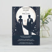 アメリカンカジュアル 大人 タキシード 黒ネクタイ 結婚式 招待状 (スタンド正面)