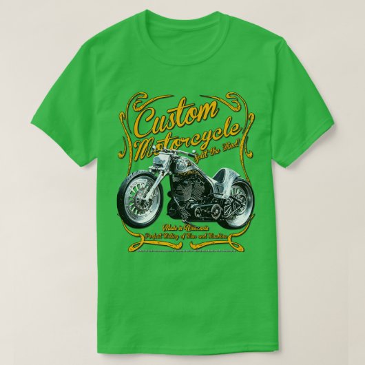 アメリカンカスタムクラシックバイク Tシャツ (デザイン正面)