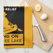 アメリカンカヤック魚釣り編集可能 キッチンタオル (四つ折り)