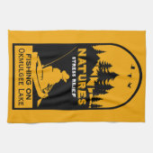 アメリカンカヤック魚釣り編集可能 キッチンタオル (横)