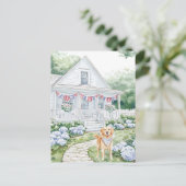 アメリカンカントリーコテージ 水彩画のような ハッピー・フォース・オブ・ジュライ ポストカード (スタンド正面)