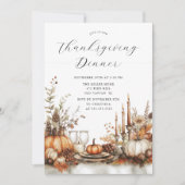 アメリカンカントリー風の感謝祭ディナー 招待状 (正面)